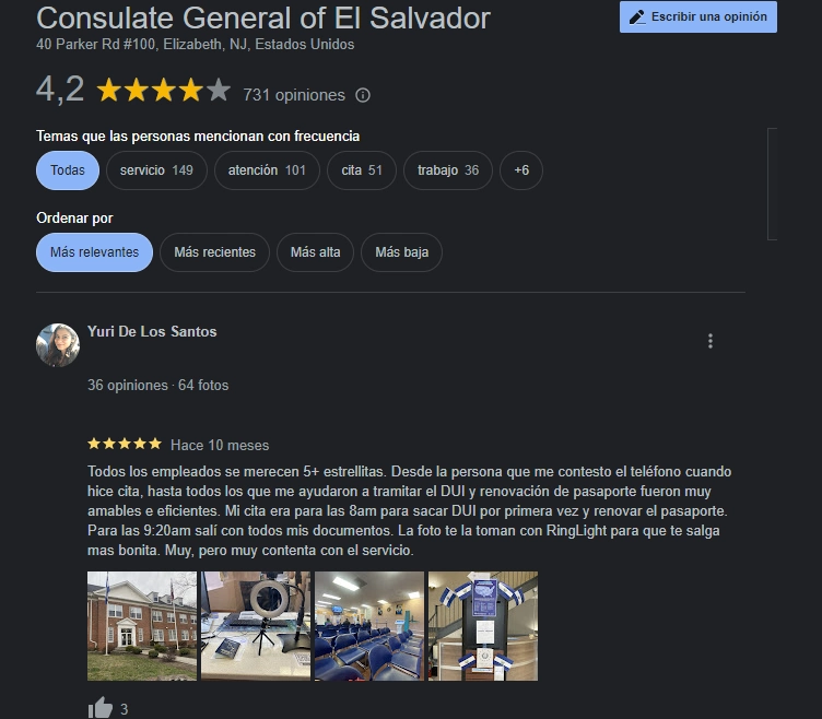 reviews consulado de elizabeth new jersey