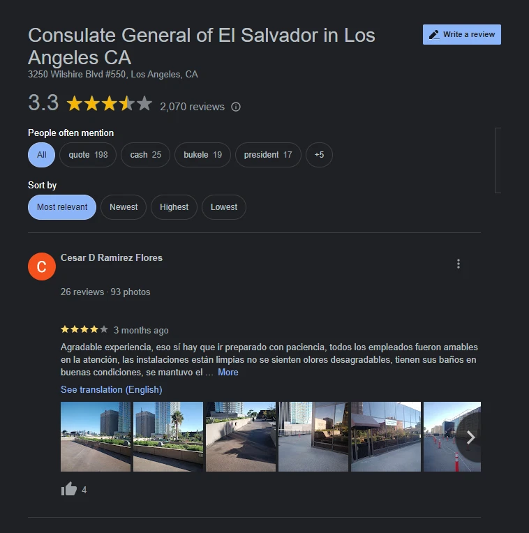 reviews consulado el salvador los angeles