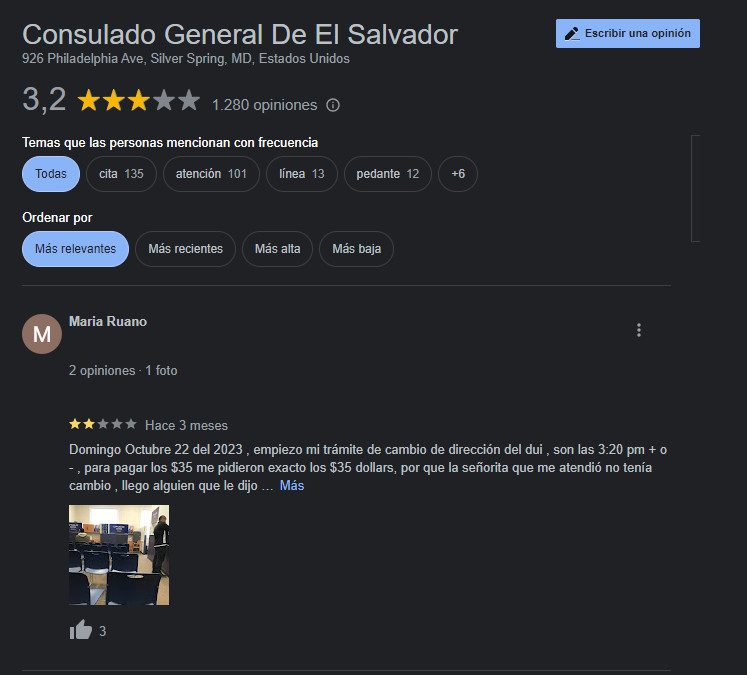 reviews consulado salvador maryland